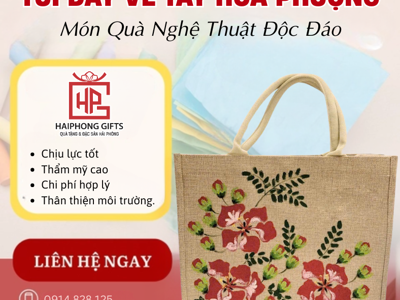 Túi Đay Vẽ Tay Hoa Phượng – Món Quà Nghệ Thuật Độc Đáo